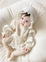 Spring Newborn Baby Girls Lace Princess Clothes Infant Solid Long Sleeve Sweet Rompers Toddler Girl Party Bodysuits Jumpsuits