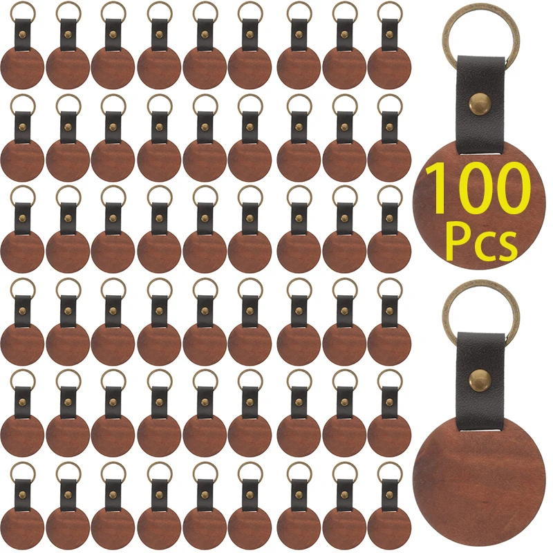 

100Pcs Wood Keychain Painting Diy Wood Tag