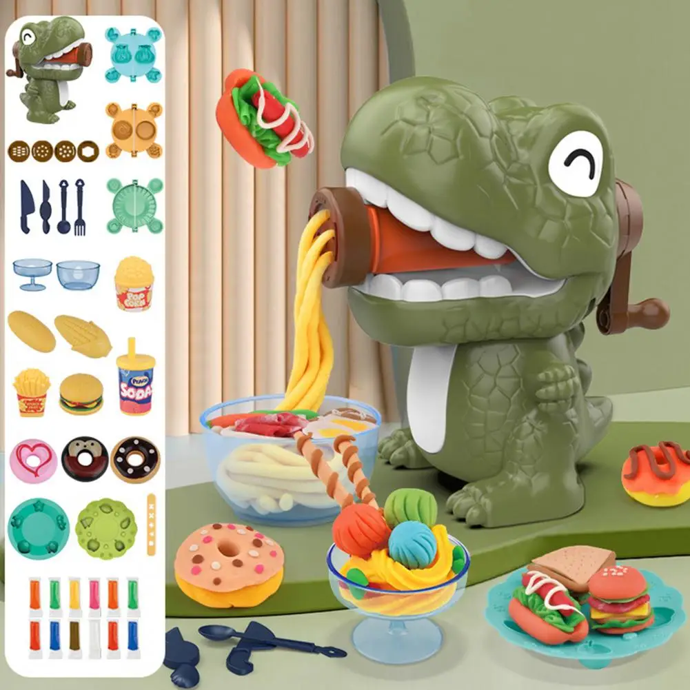 Hand-eye Coordination Toy Dinosaur Noodle Maker Play Dough Set for Adorable Parent-child Interaction Kitchen Creations Cartoon