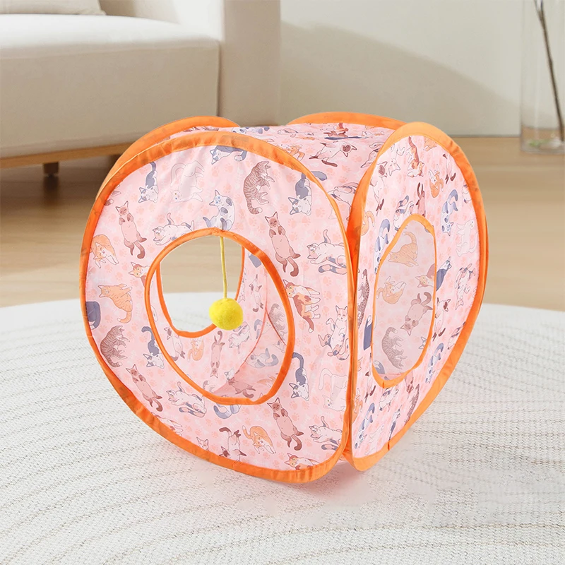 Kreatywny drukowany tunel dla kota Składany tunel dla kota Oddychające zabawki interaktywne dla zwierząt domowych Artykuły do ćwiczeń dla kotów Zabawki dla kotów