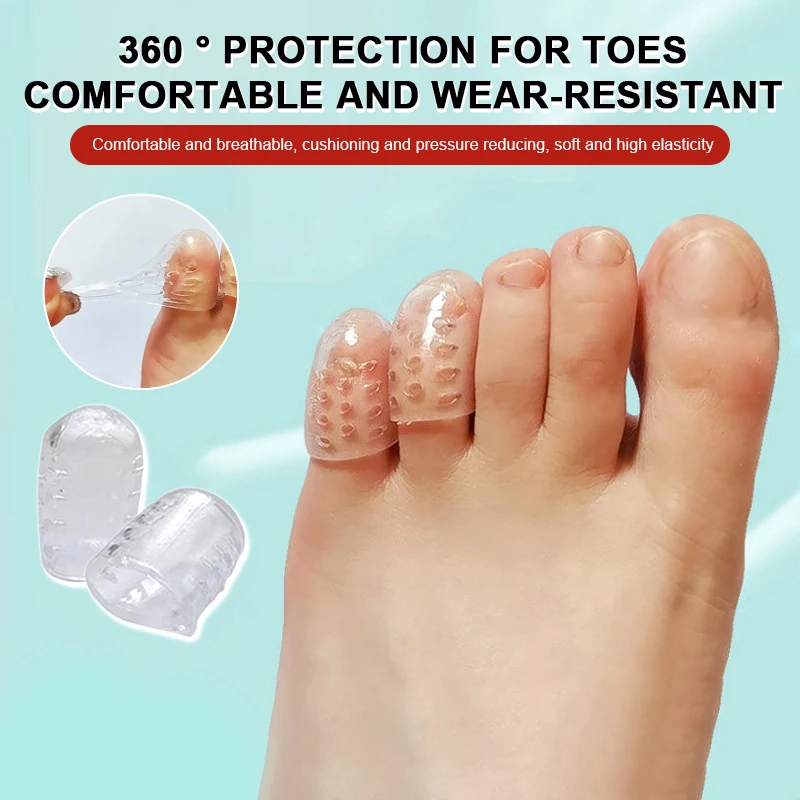 Elasticity Silicone Toe Caps Women Gel Little Toe Tube Protector Anti-Friction Breathable Foot Care Toes Covers