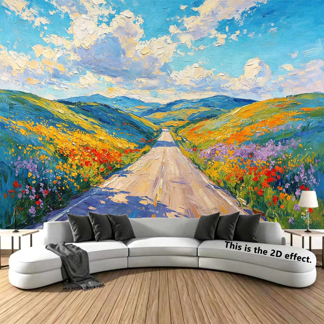 Flower Road Background Cloth Hanging Cloth Bedroom Bedside Decorative Wall Cloth Dormitory Tapestry