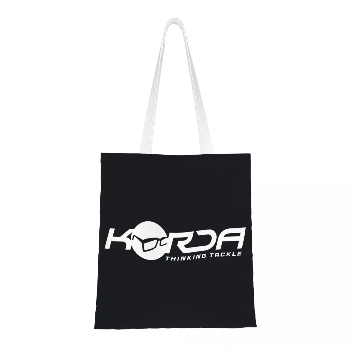 Custom Korda Fishing Logo Shopping Canvas Bags Women Durable Groceries Fisherman Gift Shopper Tote Bags