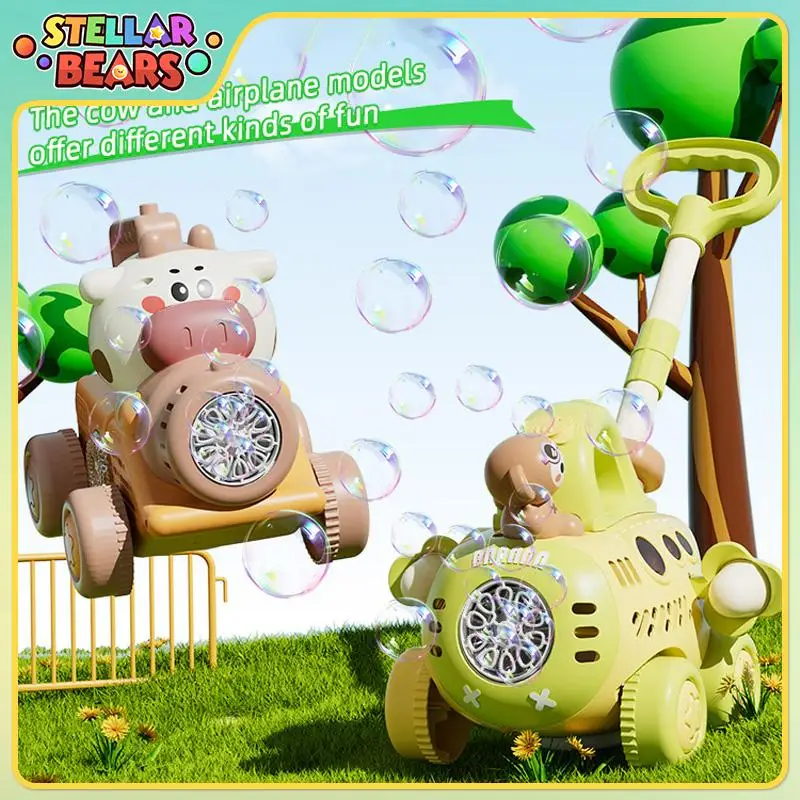 

Kids Soap Bubble Machine Trolley Outdoor Paty Game Garden Toy Automatic Bubble Blower Car Children's Walker Electric Bubble Toys