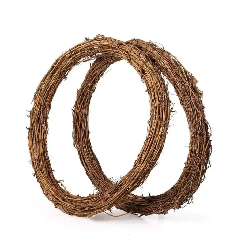 10cm Round Rattan Rings - 4/8pcs DIY Bases for Floral Wreaths, Suitable for Christmas, Wedding & Home Hanging Ornaments - view 5