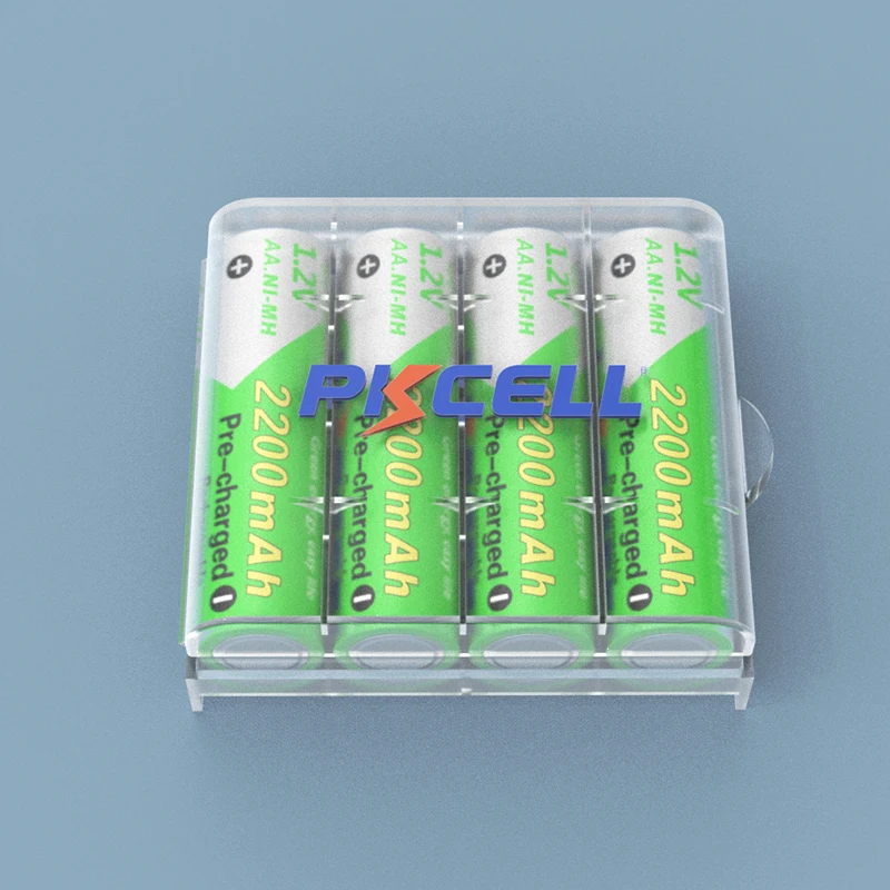 4 sztuki PKCell 1.2V 2200mAh akumulator AA NIMH AA akumulator o niskim samorozładowaniu LSD wstępnie naładowane baterie do zabawek z aparatem