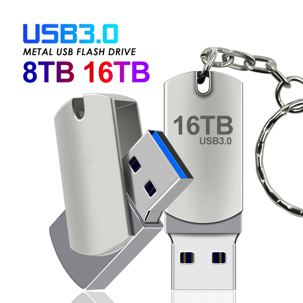 New 2024 Usb 3.0 Pendrive 2TB High Speed Pen Drive 16TB Metal Cle Usb Flash Drive 4TB 8TB Portable SSD Memoria Usb Free Shipping