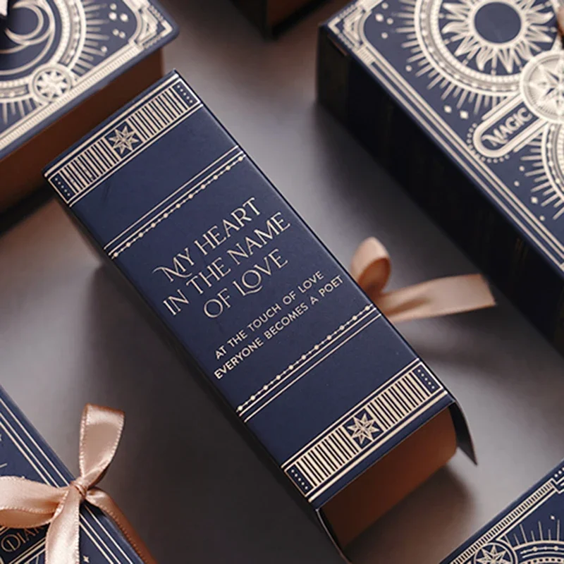 Boîte à bonbons au chocolat en forme de livre avec ruban, décorations de mariage magiques, emballage de faveurs de fête d'anniversaire pour les invités, 20 pièces