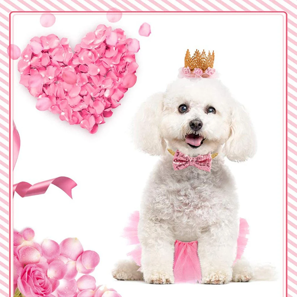 

Crown Princess Pet Crown Gauze Birthday Dog Tie Tie Comfortable Dog Birthday Skirt Clothes Small Pet Shirts Outfits