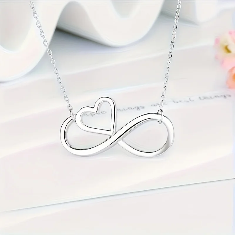 8-shaped Infinity Symbol Pendant Necklace, With Gift Card & Gift Box Packaging, Birthday Gift For Grandmother & Granddaughter