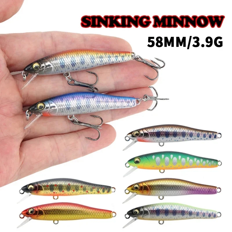 

58mm/3.9g Topwater Bass Crankbait for Stream and River Fishing with Lifelike Swimbait Realistic Sinking Fishing Lures