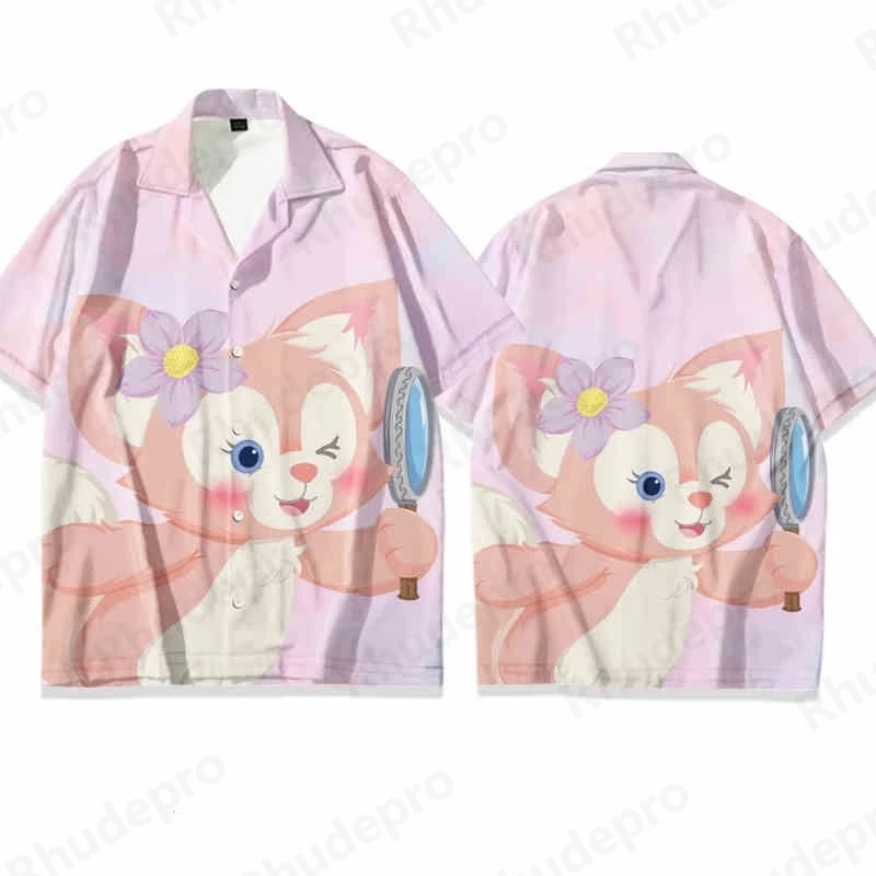 

Disney Men's Fashion StellaLou Shirt Summer Cute Style Clothing Party Holiday Women Pumpkin Head Print Girl Short Sleeve Shirt