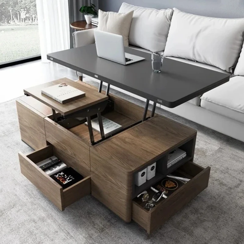 

Nordic Drawers Modern Coffee Table Wood Multifunction Simple Black Coffee Table Minimalist Design Mesa Auxiliar Home Furniture