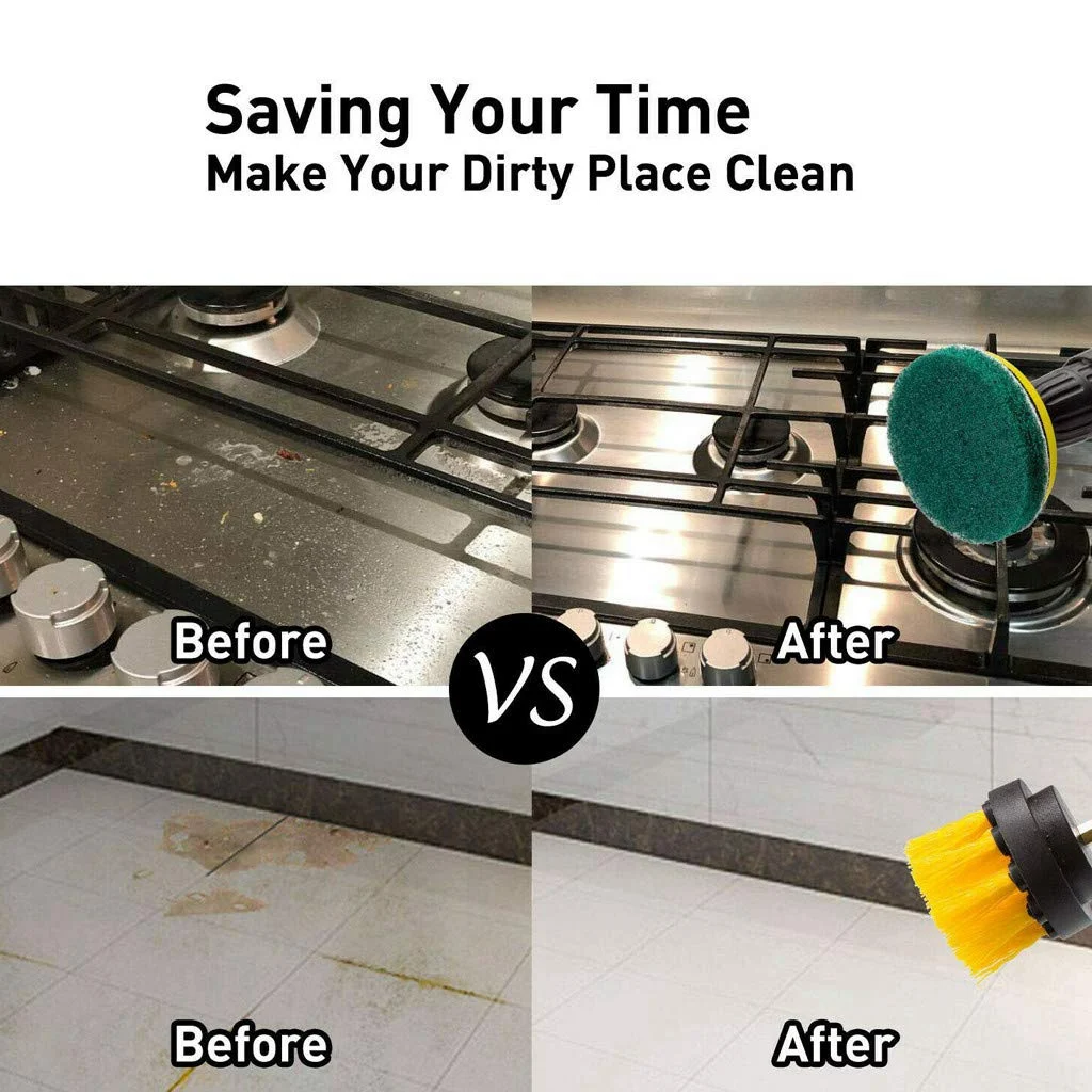 N10R-Bohrer-Set, 14-teilig, Bohrbürste, Scheuerpads, Reinigungsbürste, Holzbearbeitungsbohrer, Bürsten-Set, Scheuerpads, Schwamm, Power Attachmen