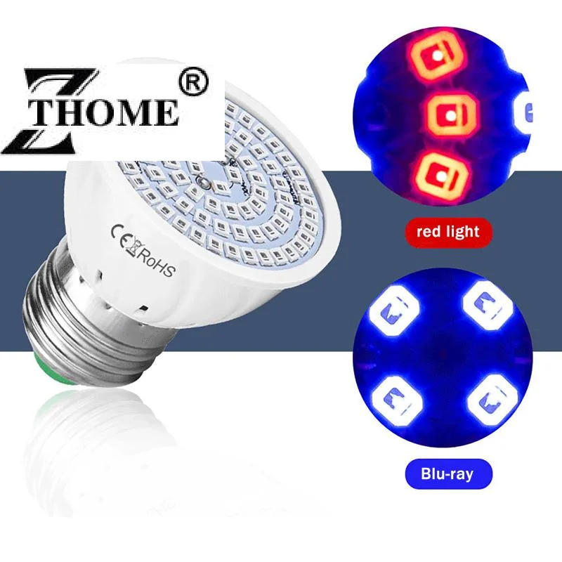 

Светодиодная фитолампа E27 для растений, 110В/220В, полный спектр, для гидропоники, выращивания цветов и рассады в помещении