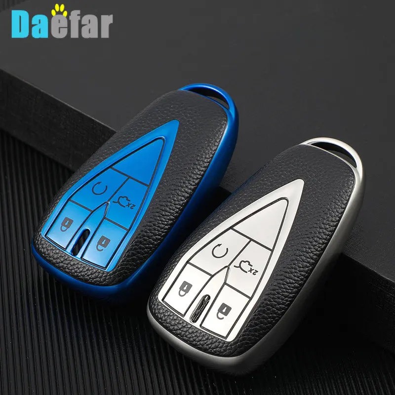 Daefar Auto untuk Changan CS35 PLUS CS75PLUS CS55PLUS Kulit TPU Mobil Remote Key Case Cover Shell Holder Tas Gantungan Kunci