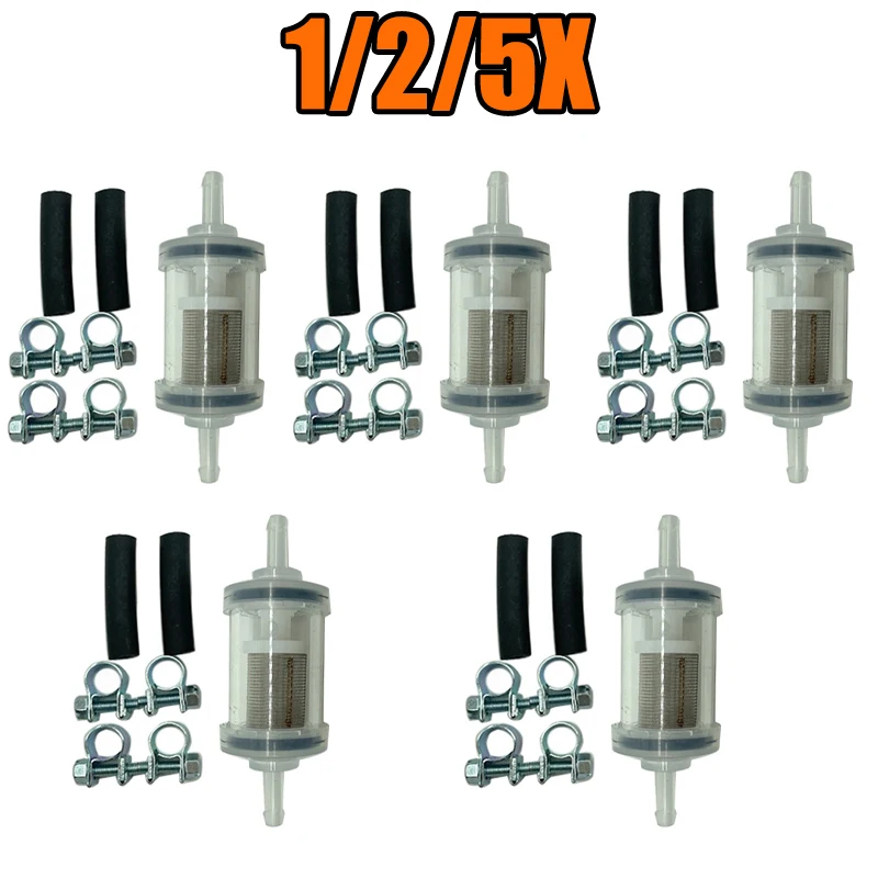 

1/2/5X Car Air Diesel Parking Heater Wires Mesh Fuel Oil Water Filter Separator + Connction Hose + Clamp For Webasto Eberspacher