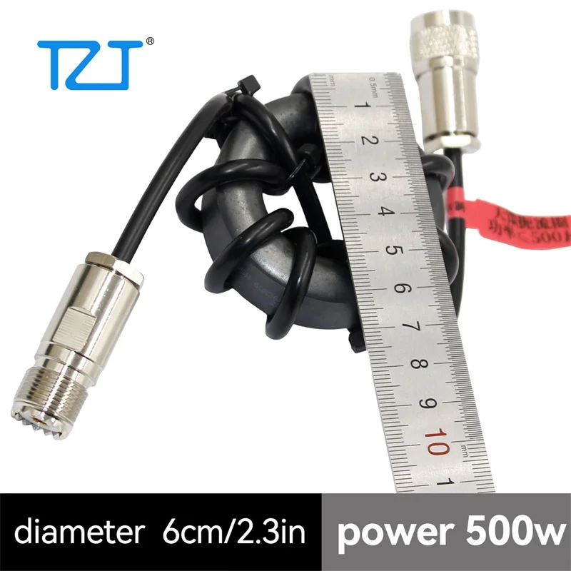 TZT 200W/500W Shortwave Choke Magnetic Coil Anti-interference 1:1 Current Type Balun for HF Shortwave Radios