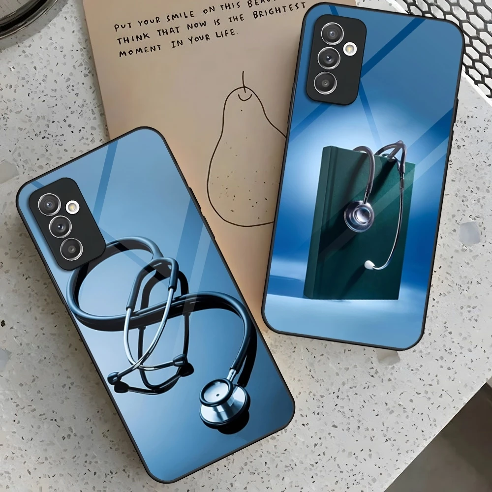 Medical Medicine Stethoscope Phone Case for Samsung Galaxy A13 A23 A33 A53 A57 A25 A35 A55 A14 A24 A34 A54 A37 A27 A17 A16 A26 A