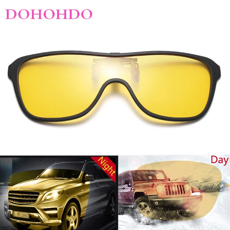 

Vintage One-Piece Polarized Night Vision Clip-On Sunglasses Men New Luxury Designer Driving Anti-Glare Women Goggles Очки UV400