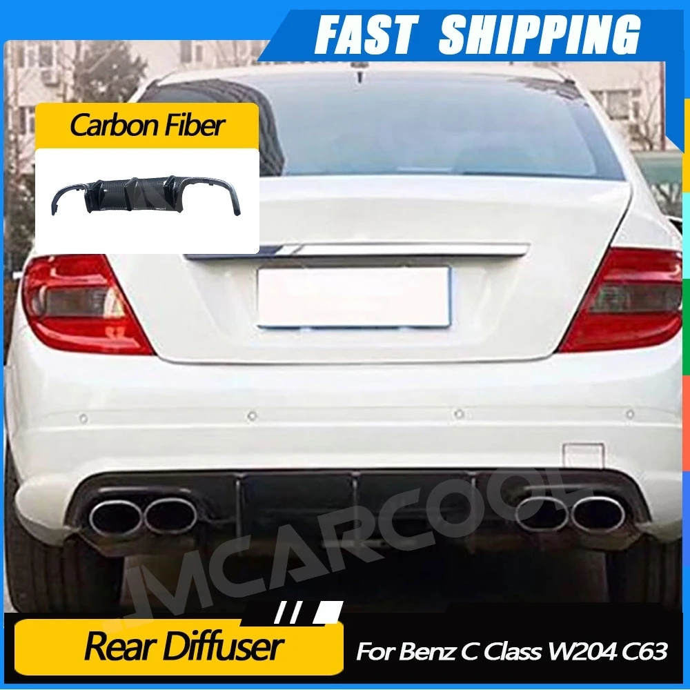 

JMCARCOOL For Benz C -Class W204 C63 2008-2011 Carbon Fiber Rear Bumper Diffuser Lip Rear Diffuser Car Accessories