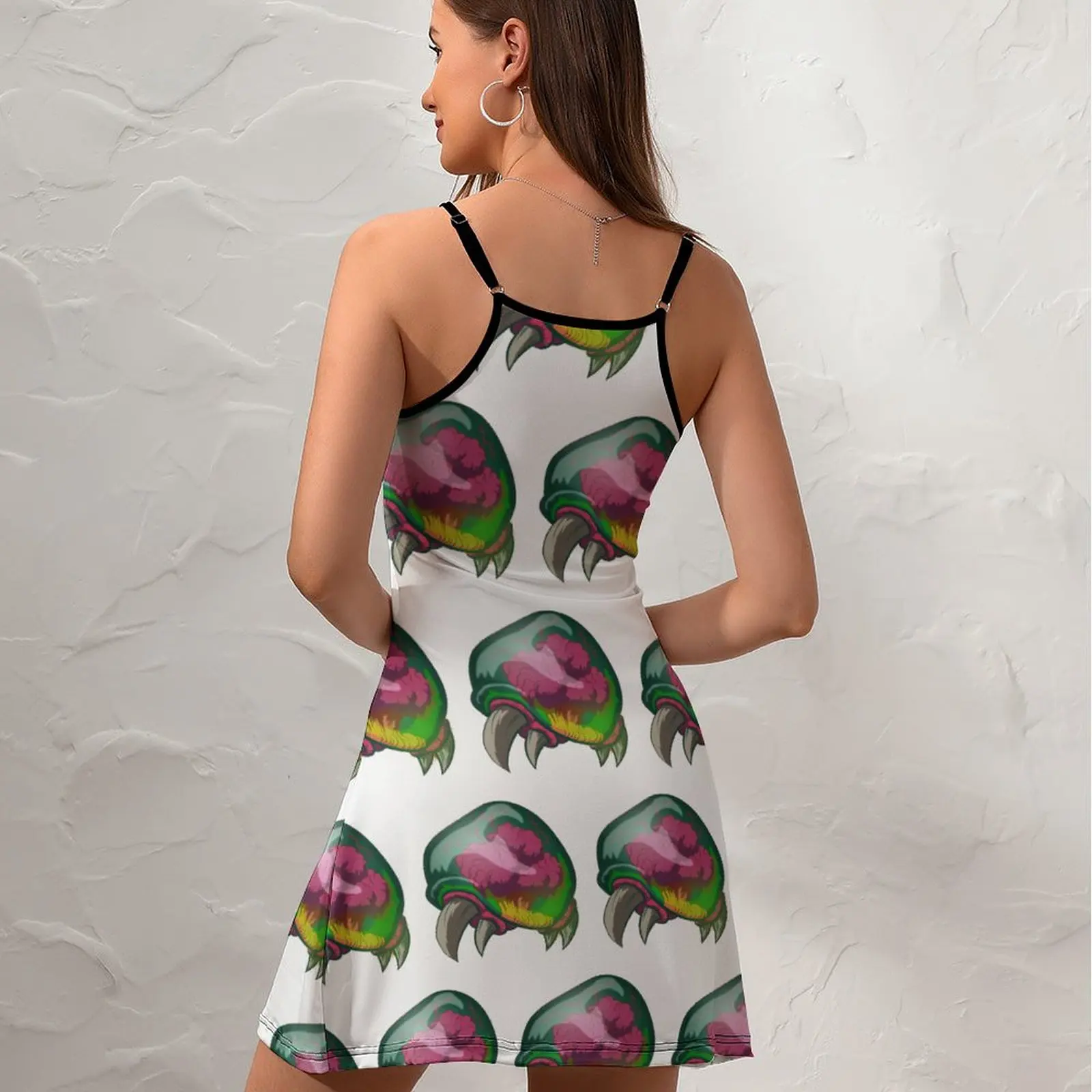 Metroidss Larva Metroidss  Women's Sling Dress Novelty Exotic  Woman's Gown Joke Cocktails Strappy Dress