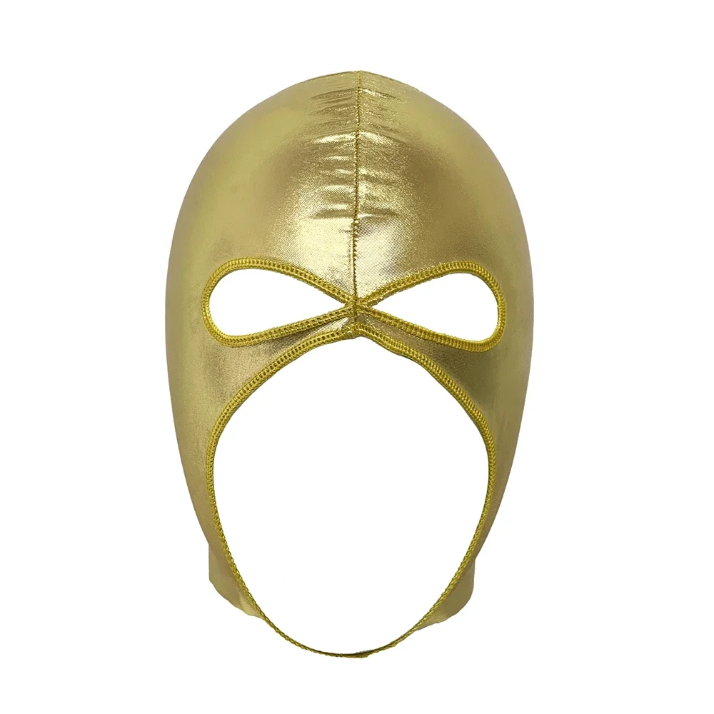 Men Fetish Gay Faux Leather Headgear Open Mouth and Eyes Face Mask Halloween Cosplay Accessories Unisex Head Cover For CS Game