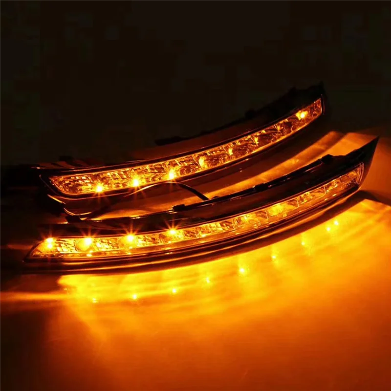 

1 пара для Volvo XC90 2007-2013 светодиодный DRL указатель поворота дневные ходовые огни противотуманные фары дневного света