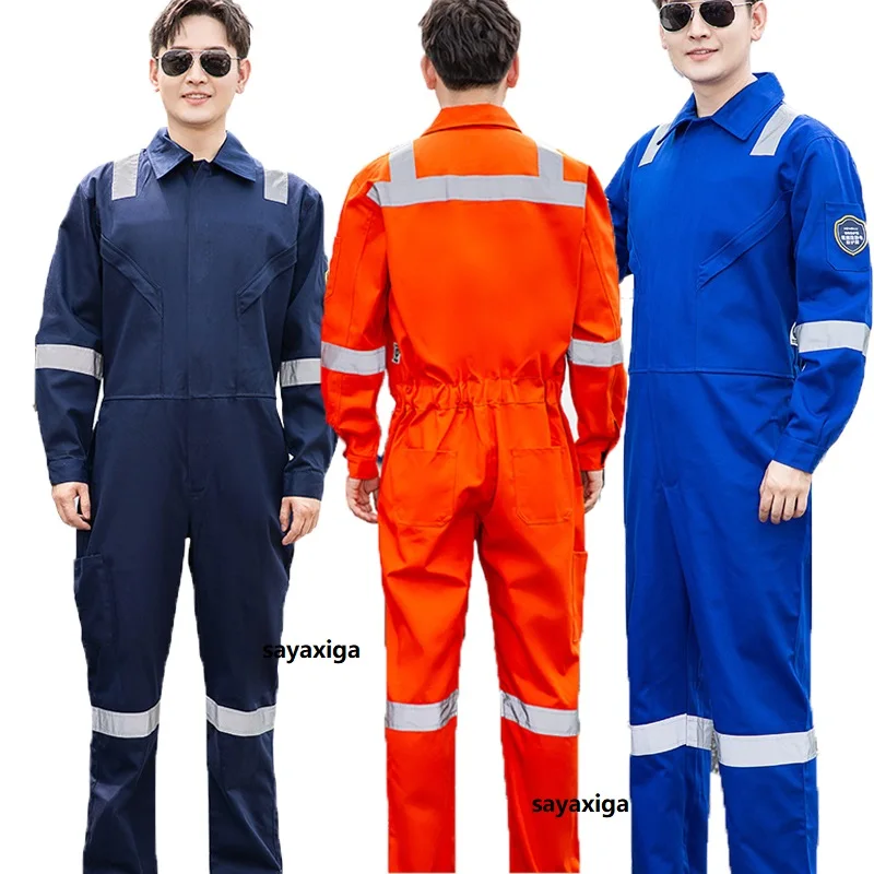 High Temperature Resistant Uniform Anti-static Flame Resistant Coveralls Hi Vis Safe Clothing Cotton Work Overall Welding Suit