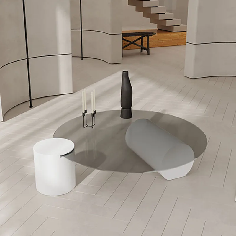 

Nordic Style Luxury Round Coffee Table Living Room Glass Small Apartment Coffee Table Modern Kaffeetische Interior Furniture