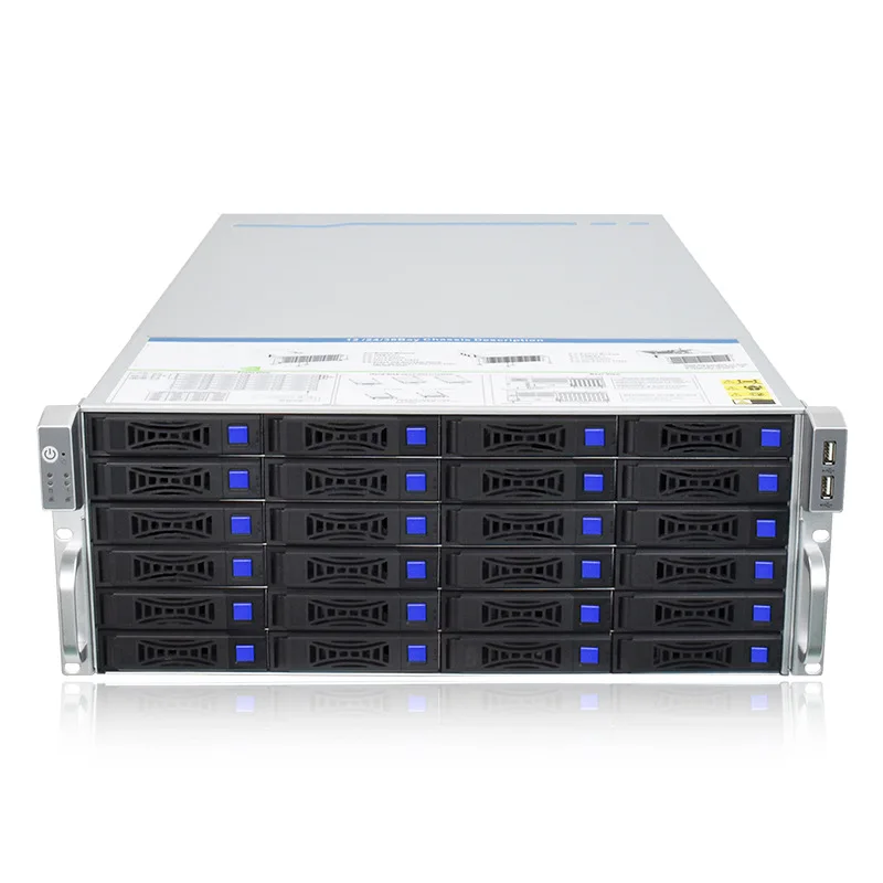 4U Rackmount Server Chassis, 24 Hot-Swap HDD Bays, NAS Multi Hard Drive Storage for IPFS and Batch Data Application