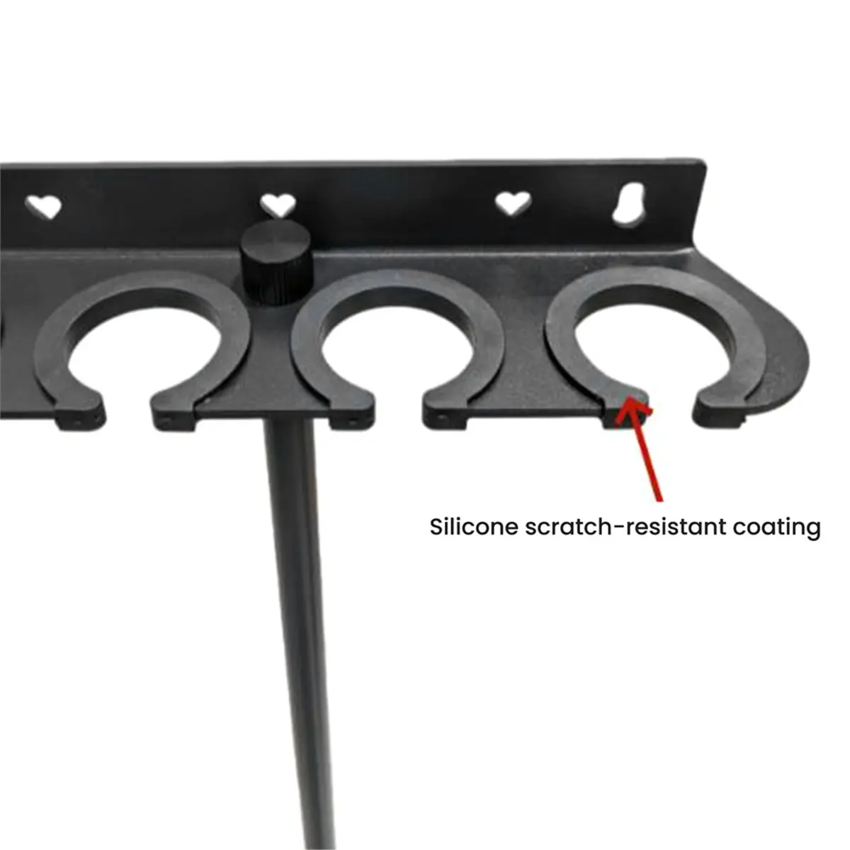 6-Slot Microphone Holder, Wall Rack and Stand Bracket Organizer for Wired and Wireless Mics, with 3/8 Thread