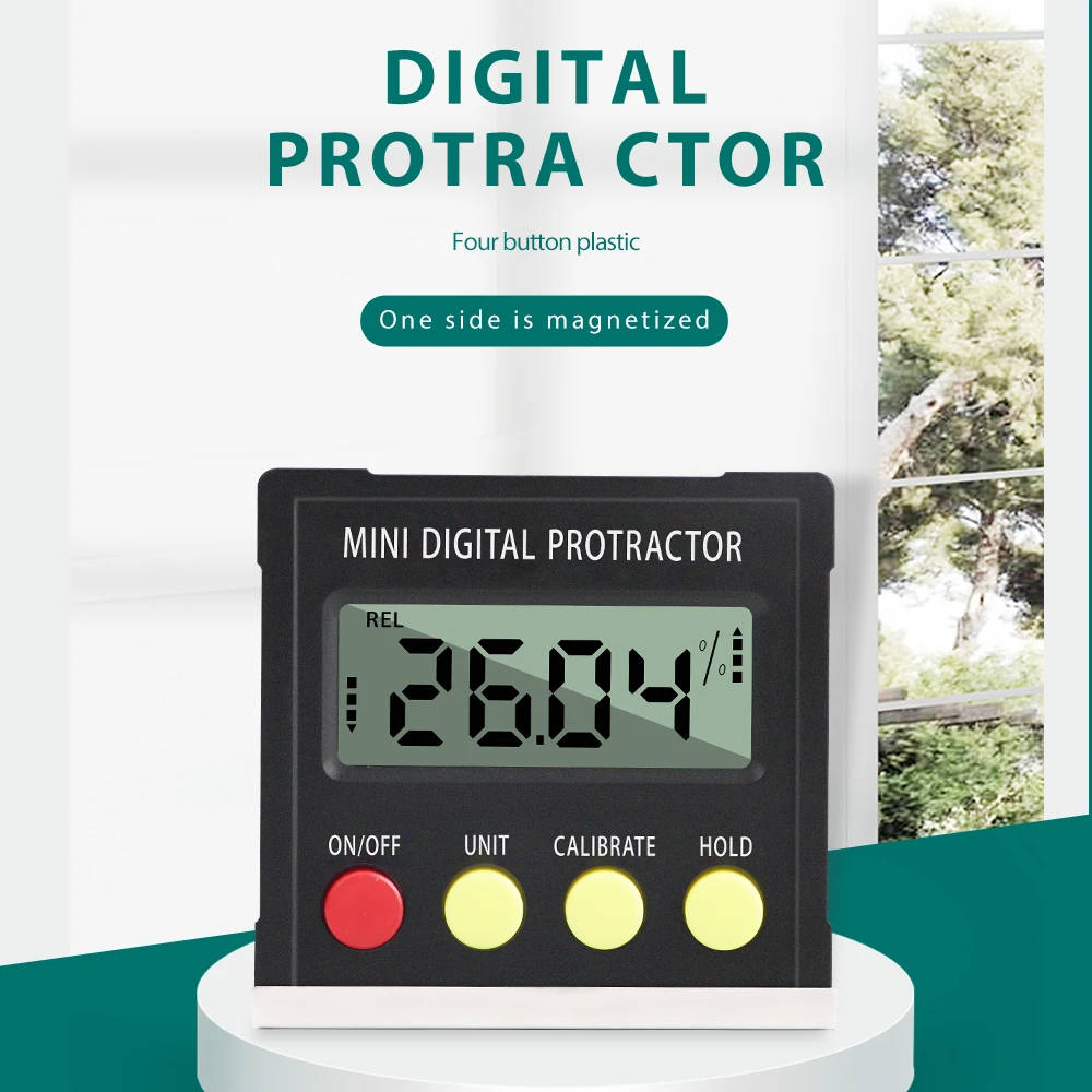 Panoramic Angle Gauge Mini Digital Protractor 360° Electronic Level Box Inclinometer Angle Gauge Magnetic Base Measuring Tools