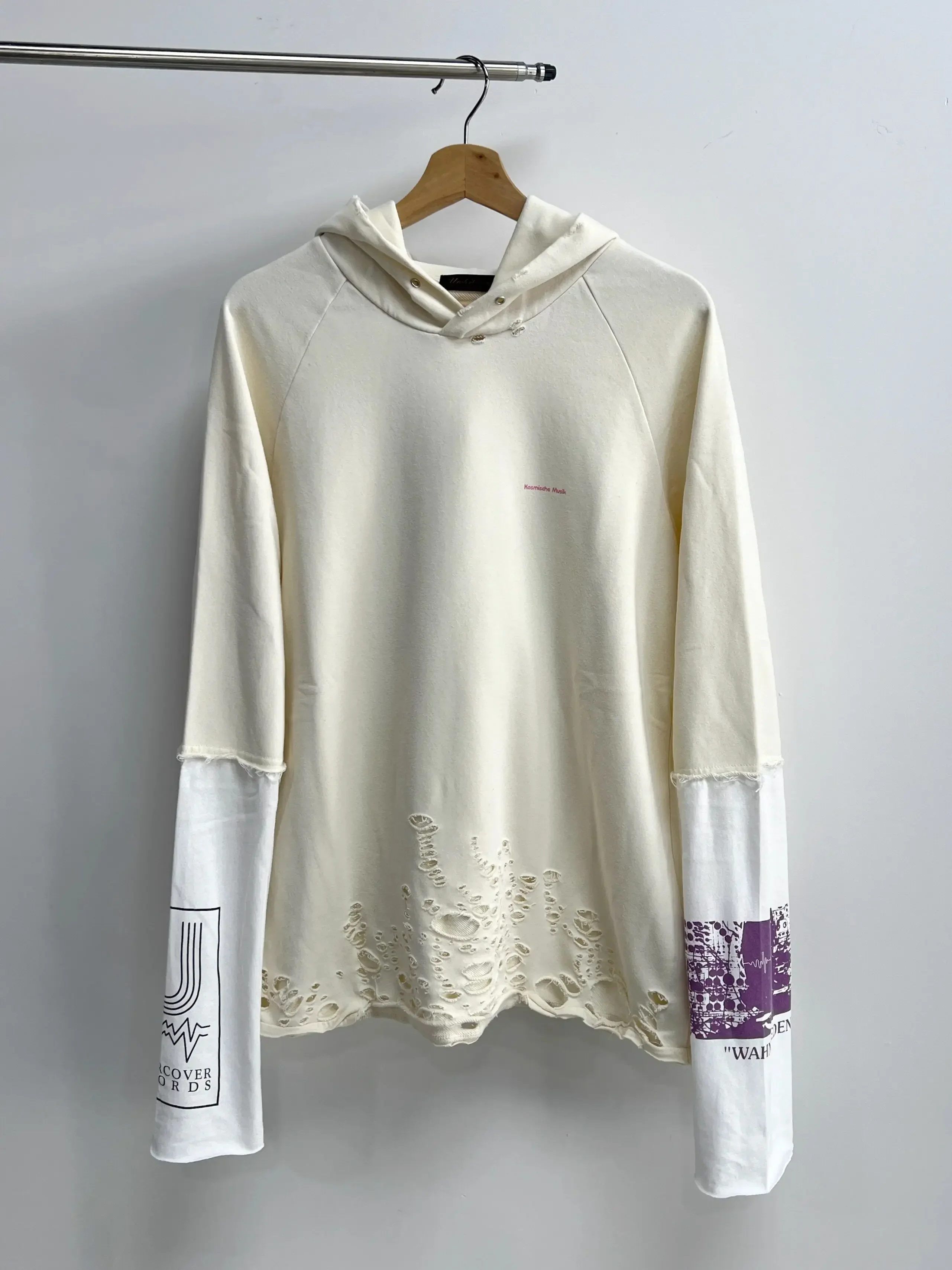 

Under 06ss Destruction Wormhole Swirl Splicing Hooded Ripped Sweater Hoodie