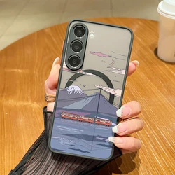 Magnetic For Magsafe Anime Train Town Case For Samsung Galaxy S24 S23 Ultra S22 S21 FE A56 A15 A25 A35 A54 A55 5G Capa S25 Ultra
