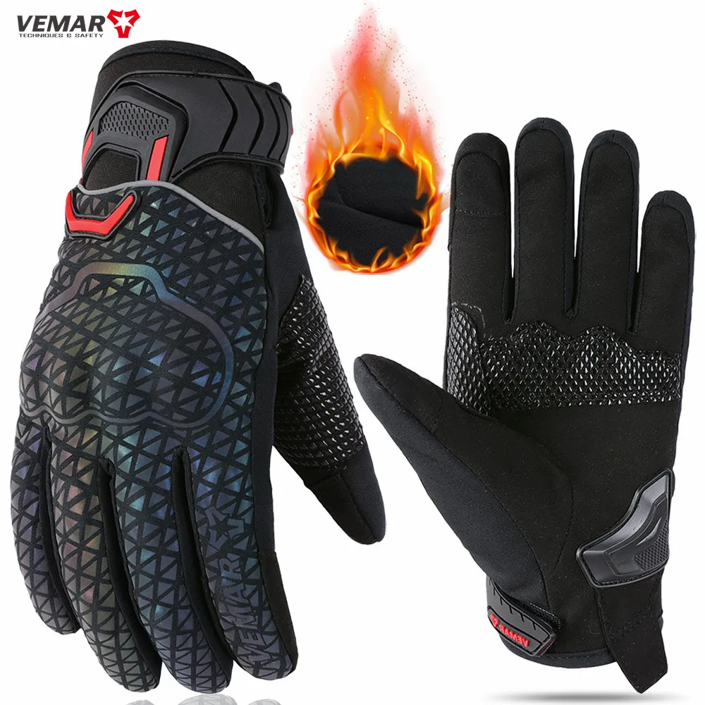 【セール中】VEMAR 冬ショートオートバイ手袋冬暖かい防風保護手袋 100% 防水 Guantes Moto Luvas 男性女性のための