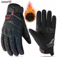 VEMAR Guantes cortos de invierno para motocicleta Guantes protectores cálidos a prueba de viento 100% Guantes impermeables Moto Luvas para hombres y mujeres