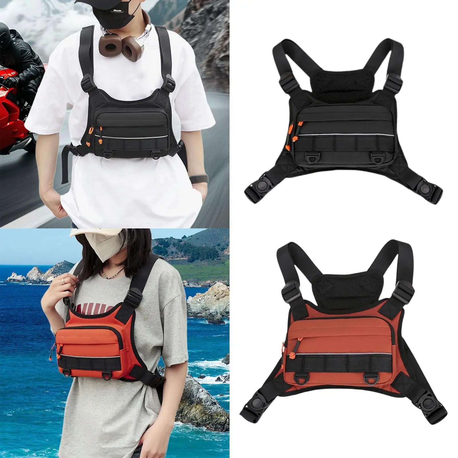 กระเป๋าคาดหน้าอกสําหรับผู้ชายกีฬากลางแจ้งกระเป๋าคาดหน้าอกสําหรับการเดินทางกีฬาปีนหน้าผา