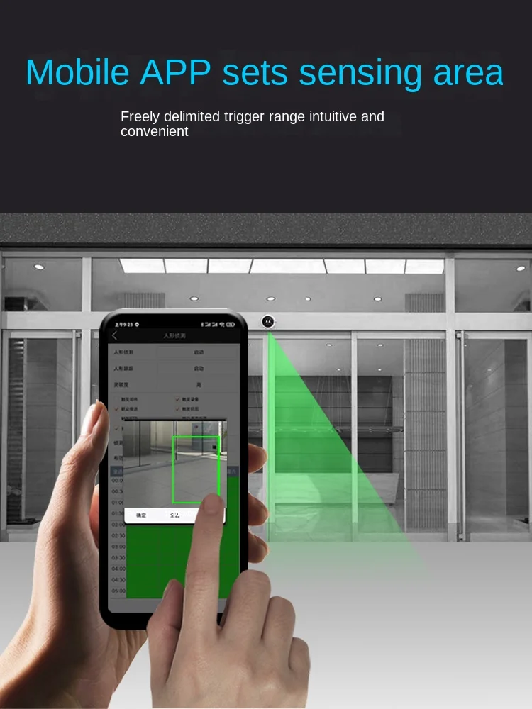 Automatic door waterproof sensing probe with monitoring camera, electric door image sensor sensor