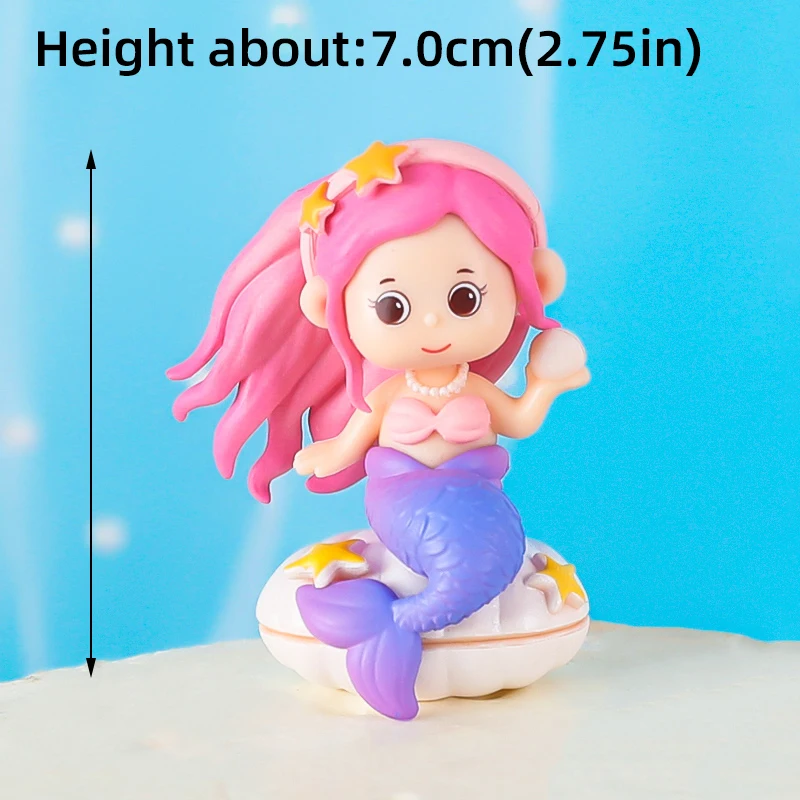 Meerjungfrau Prinzessin Kuchen Topper Muschel Korallen Algen Mädchen Jahre alt Geburtstag Party Marine Thema Kuchen Dekorationen für Baby Dusche – Detail 7