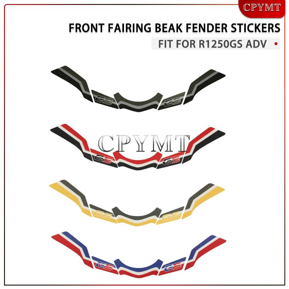 

Motorcycle Front Fairing Beak Fender Extension Wheel Cover Stickers Frosted Decals fit For R1200GS R1250GS ADV adv