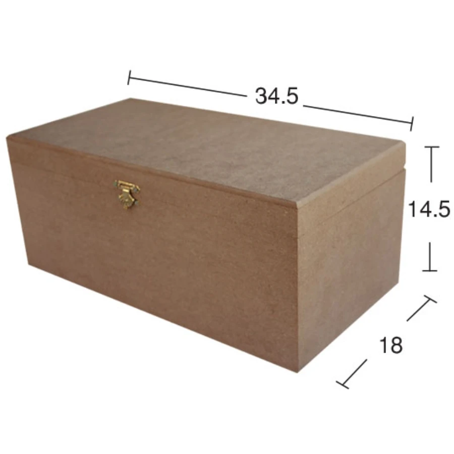 KU341 With Large Clip Box, Dyeable Raw Wood Mdf Box