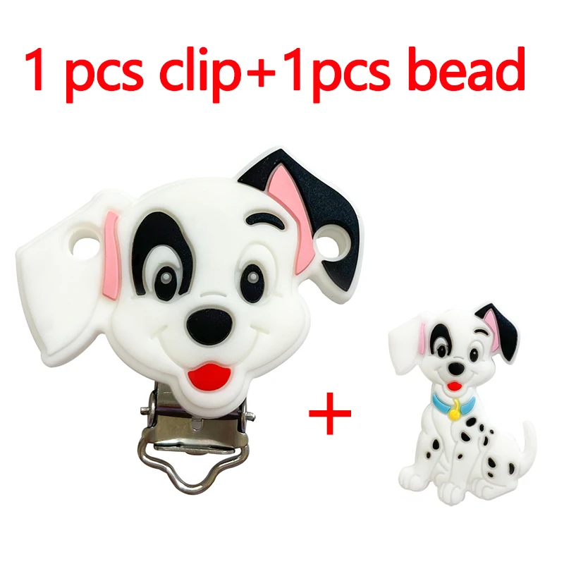 2 Stück/Set Silikon Cartoon Tier Schnullerclip Beißperle DIY Schnullerkette Schmuckzubehör