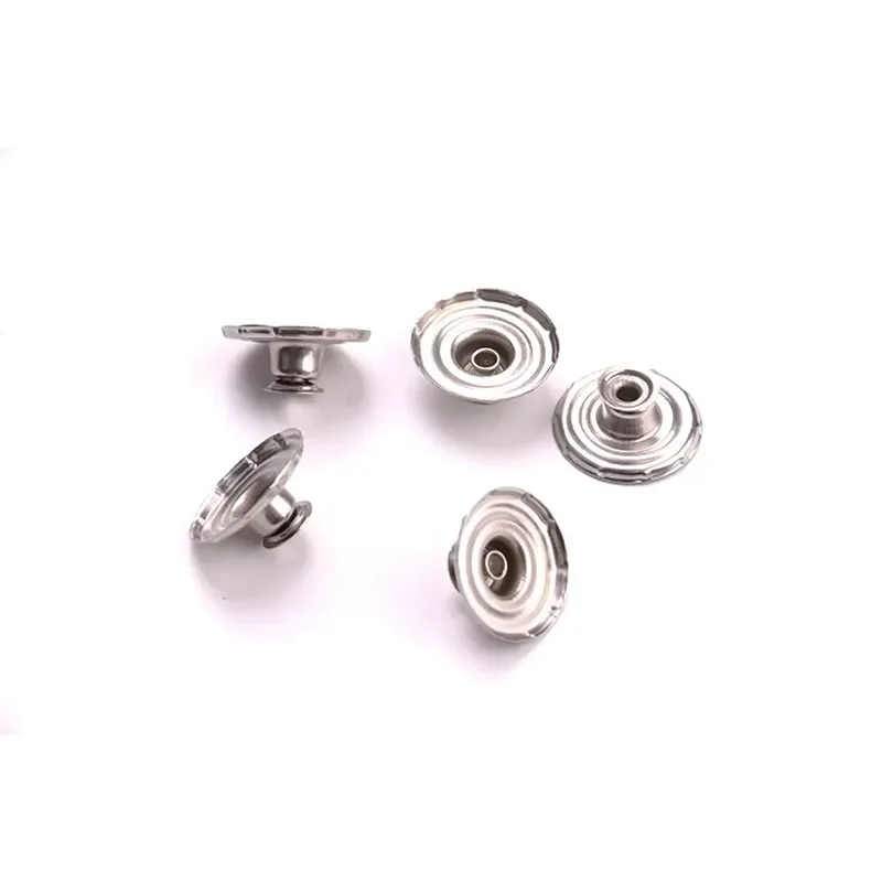 19mm Round Stainless Steel Metal Button for Clothing Sewing Accessories Durable Silver Tone Fastener DIY Craft Supplies 16mm