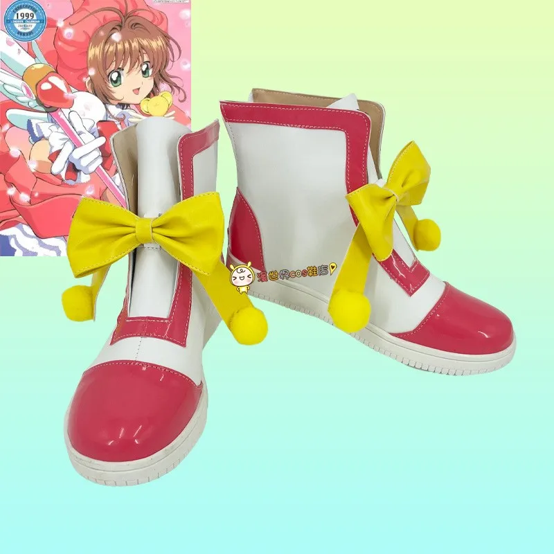 Cardcaptor Sakura Kinomoto Sakura Cosplay Shoes Boots Anime Women Girls TV Version Sakura Party Carnival Halloween Boots