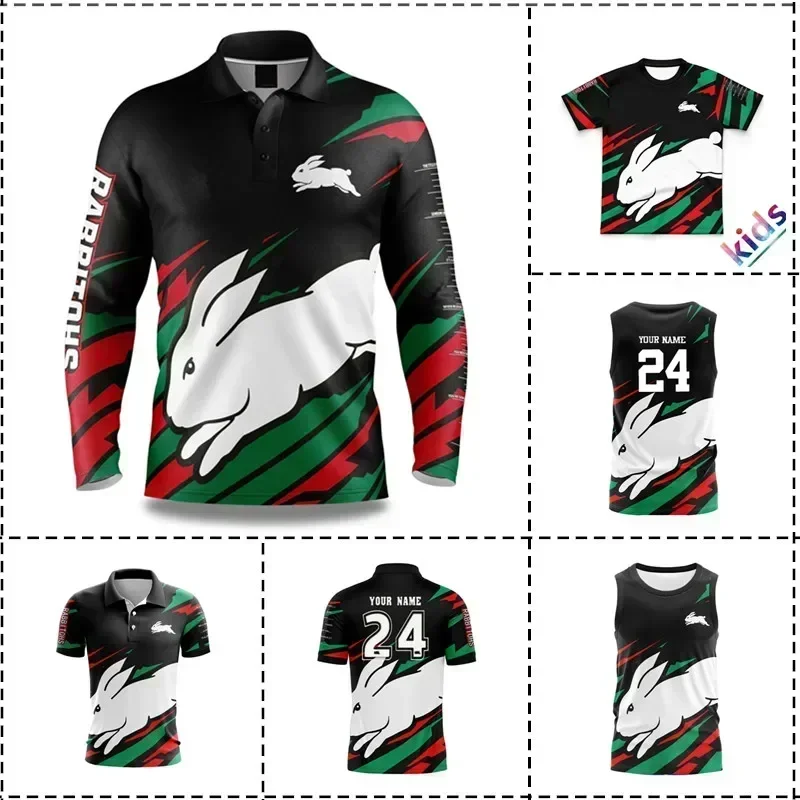 Customization 2024 South Sydney Rabbitohs Fishing Shirt Rugby Jersey - Men's Size: S-5XL（Print Custom Name Number）