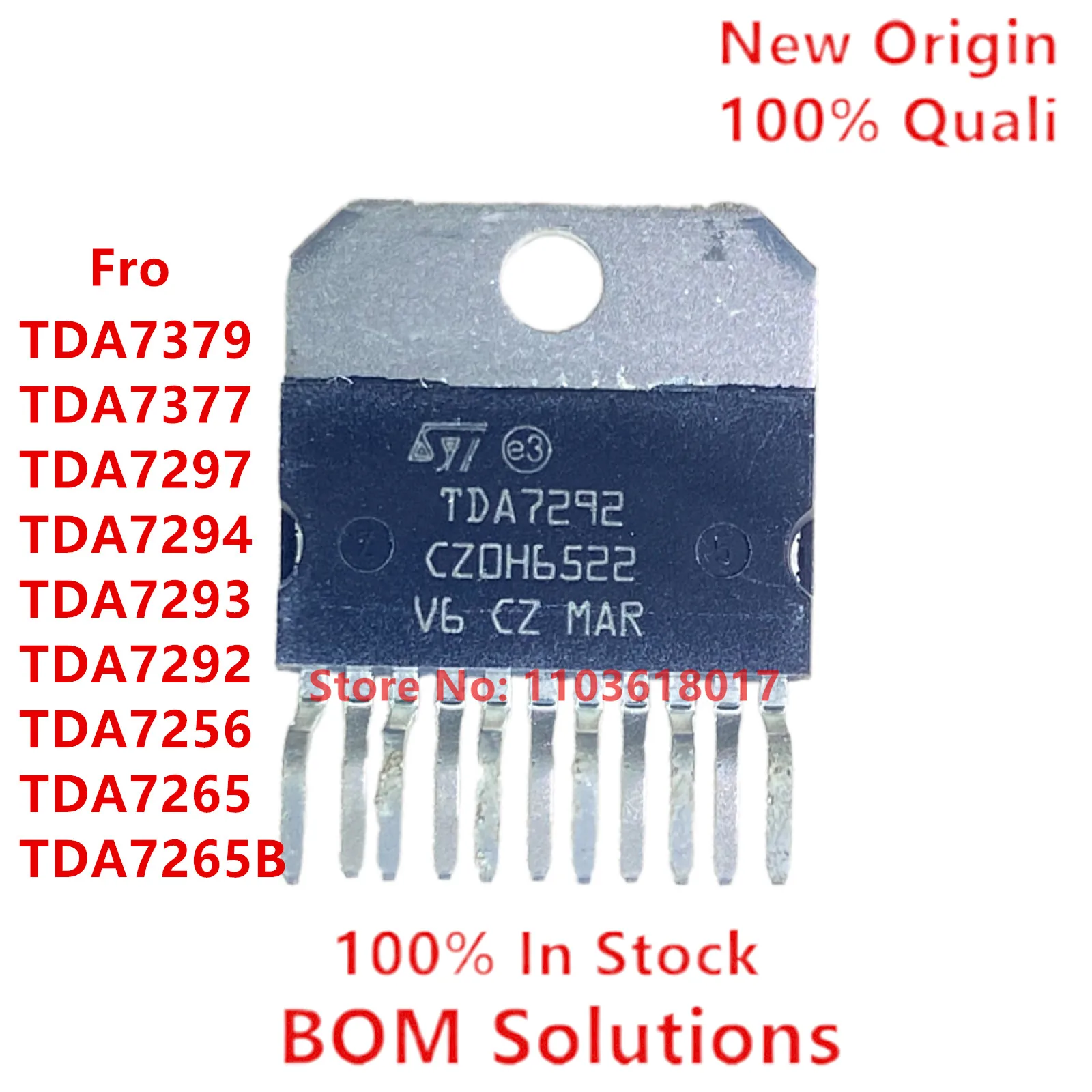 (1piece)100% New TDA7256 TDA7292 TDA7293 TDA7294 TDA7297 TDA7377 TDA7379 TDA7265 TDA7265B TDA7495S Chipset