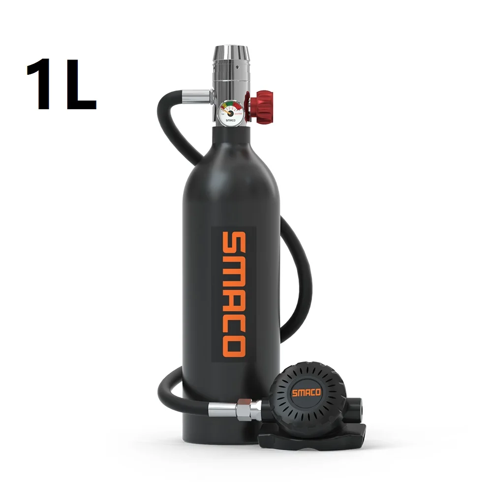 

SMACO-1L Scuba Diving Tank Reusable Mini Scuba Tank Portable Diving Cylinder Constant Pressure Valve Refillable Pony Bottle