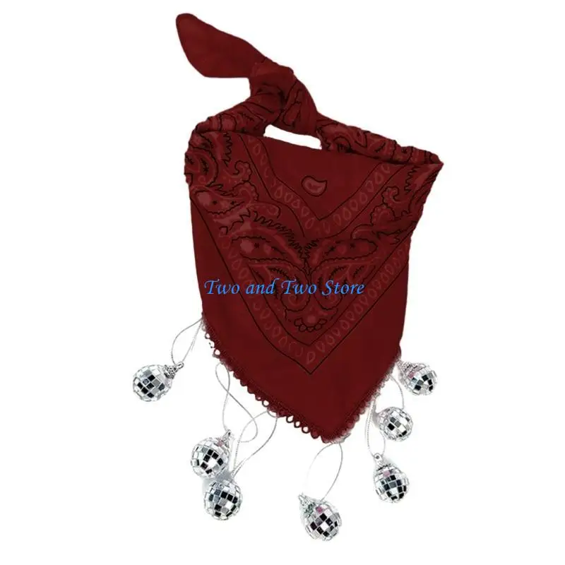 HX6F Western Cowboy Bandanas Women Party Fringed Shawl Fashion Costume Accessories