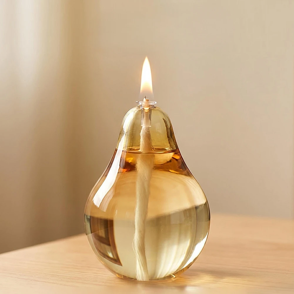 Cute Pear-Shaped Glass  Oil Lamp Line Burn Oil Glass Bottle European Home Decoration Ornament